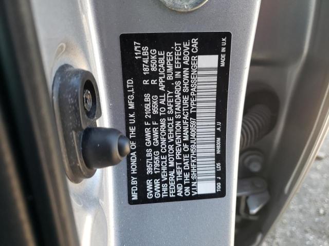 2018 Honda Civic Ex VIN: SHHFK7H59JU406597 Lot: 54799614