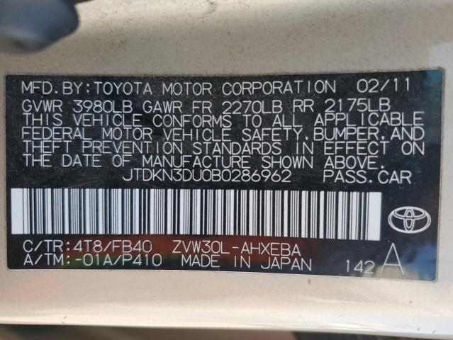 2011 Toyota Prius VIN: JTDKN3DU0B0286962 Lot: 54355344