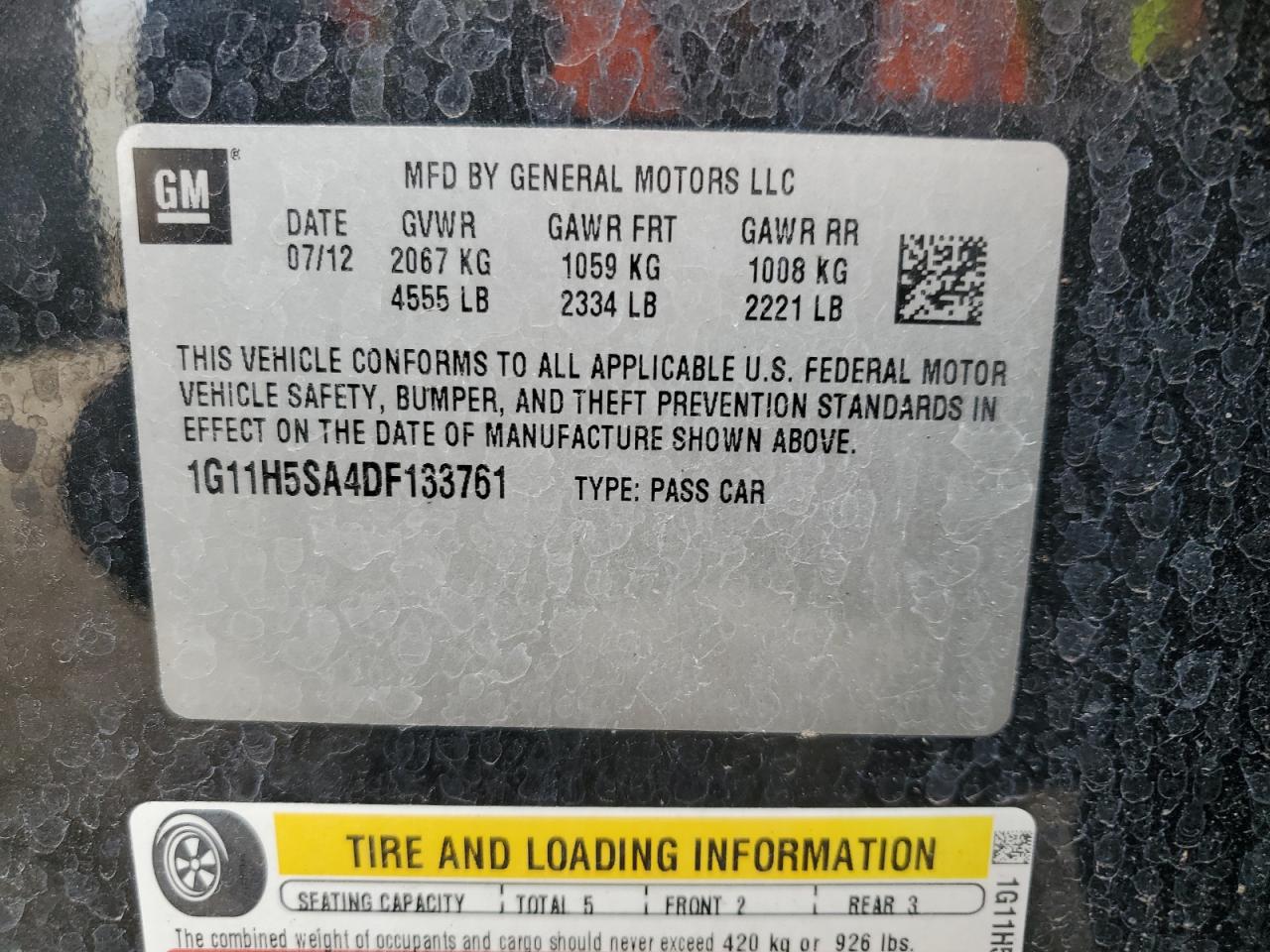 1G11H5SA4DF133761 2013 Chevrolet Malibu Ltz