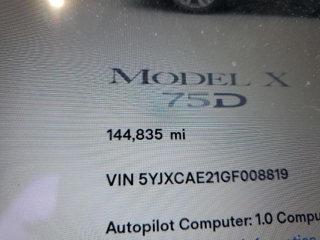 2016 Tesla Model X VIN: 5YJXCAE21GF008819 Lot: 56224684