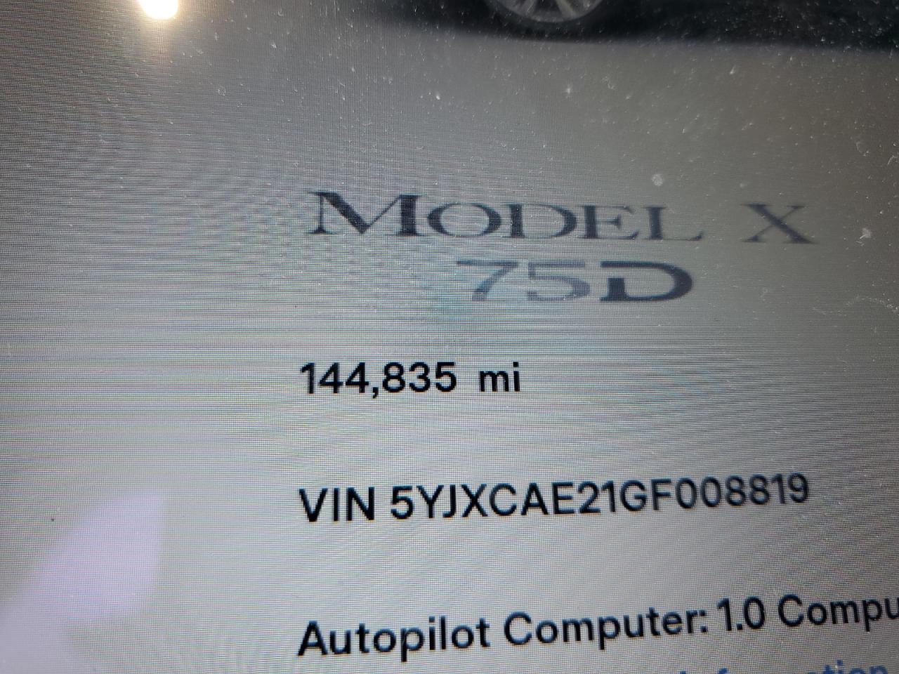 5YJXCAE21GF008819 2016 Tesla Model X