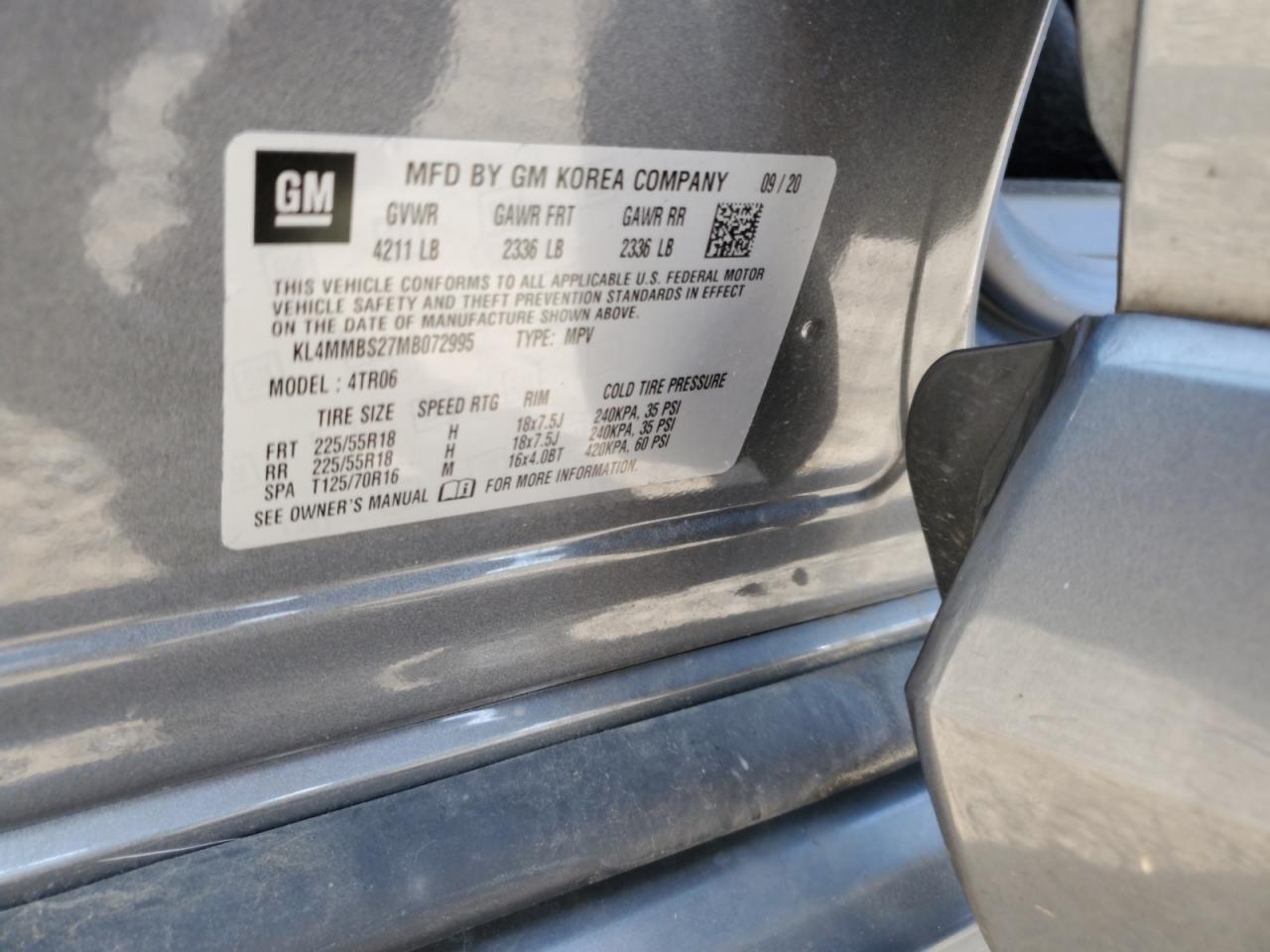 KL4MMBS27MB072995 2021 Buick Encore Gx Preferred