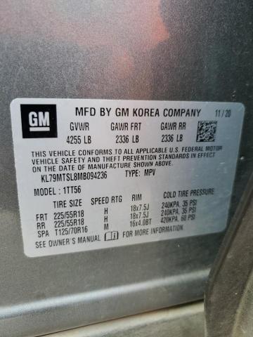 2021 Chevrolet Trailblazer Rs VIN: KL79MTSL8MB094236 Lot: 55831844