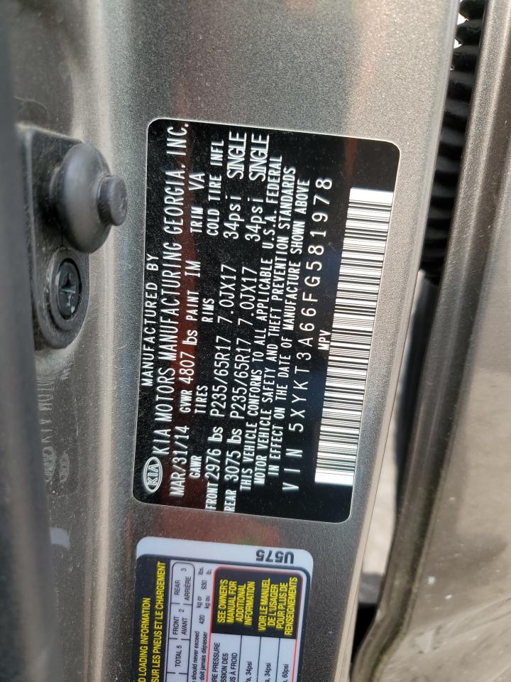 5XYKT3A66FG581978 2015 Kia Sorento Lx