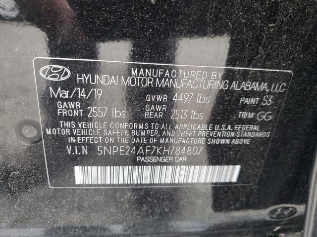 2019 Hyundai Sonata Se VIN: 5NPE24AF7KH784807 Lot: 40732622