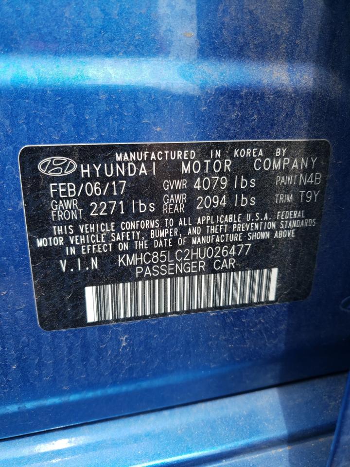 KMHC85LC2HU026477 2017 Hyundai Ioniq Limited