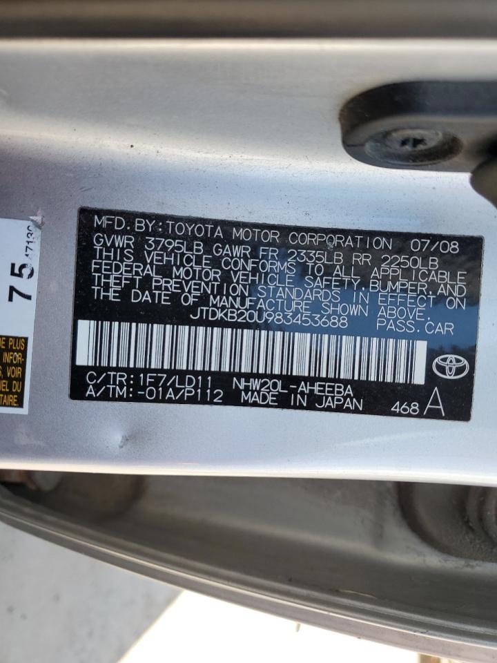 JTDKB20U983453688 2008 Toyota Prius