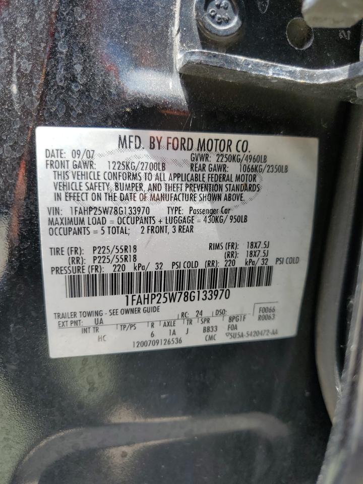 1FAHP25W78G133970 2008 Ford Taurus Limited