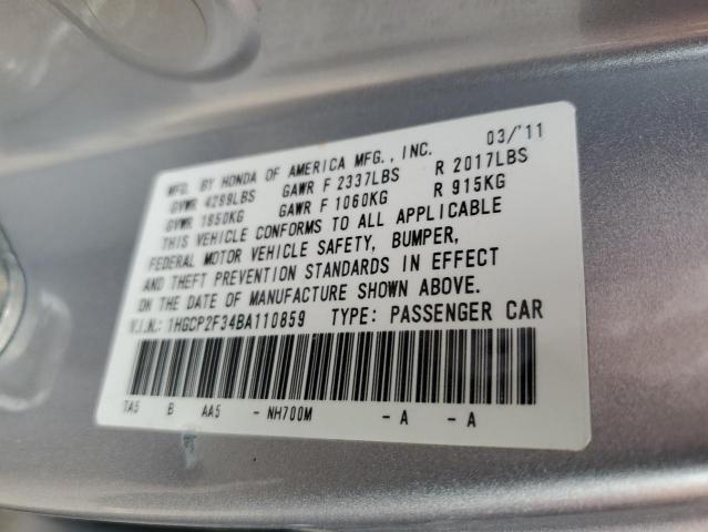 2011 Honda Accord Lx VIN: 1HGCP2F34BA110859 Lot: 54819674