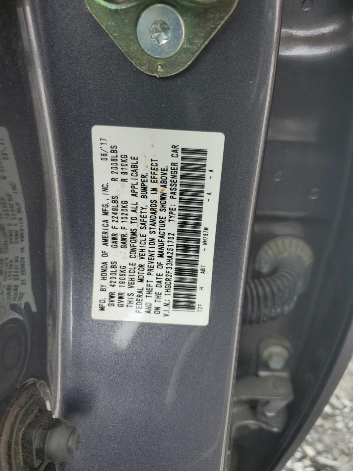 1HGCR2F33HA251702 2017 Honda Accord Lx