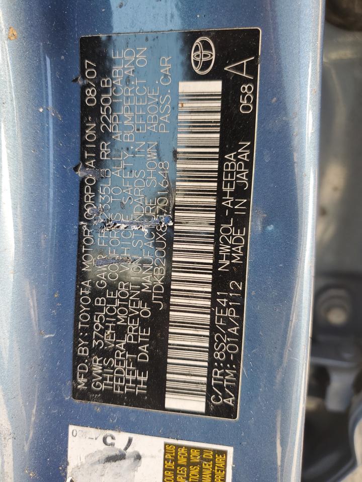 JTDKB20UX87701648 2008 Toyota Prius