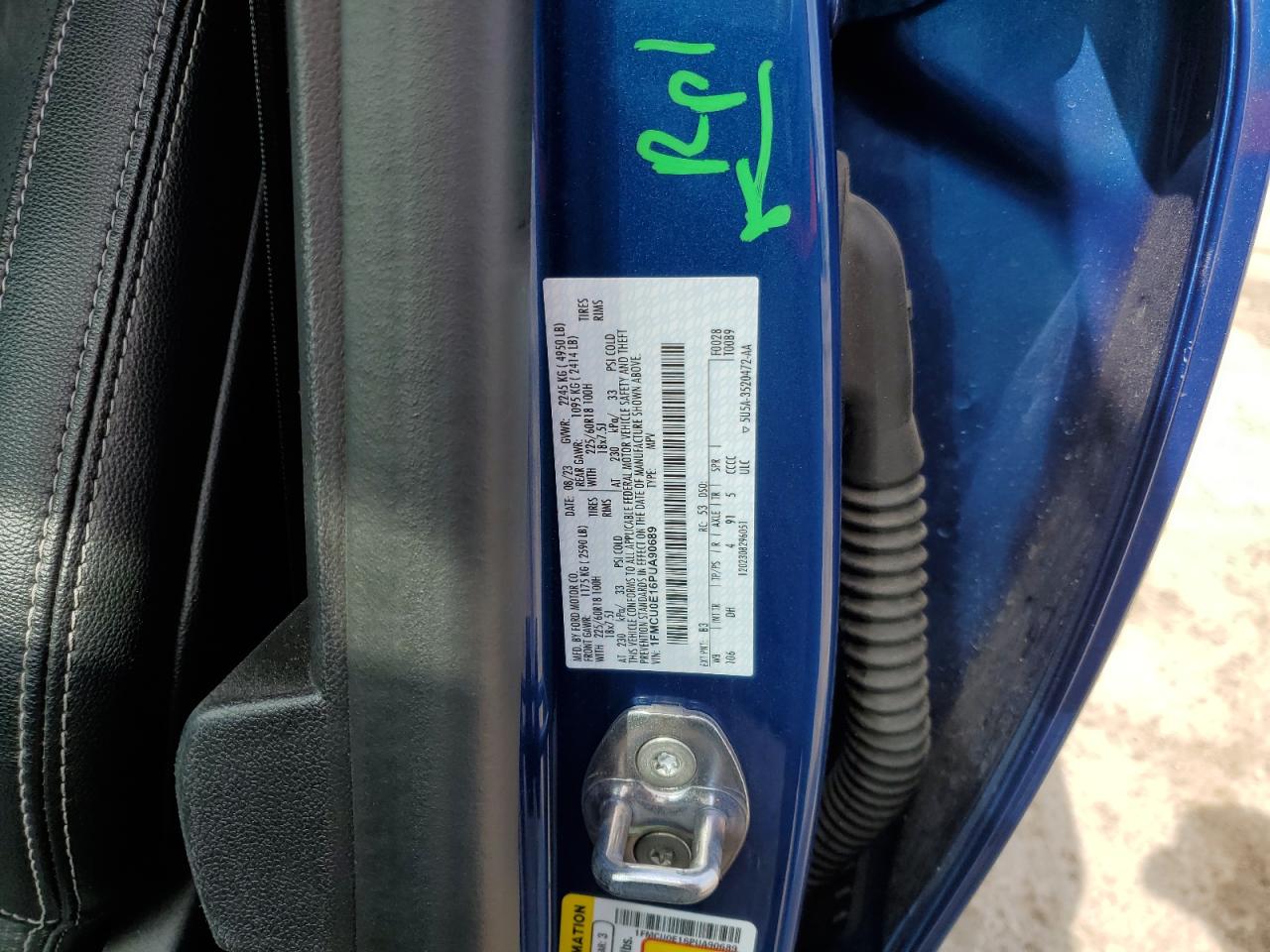 1FMCU0E16PUA90689 FORD ESCAPE 2023