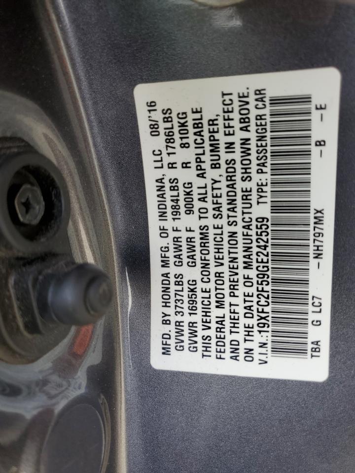 19XFC2F59GE242559 2016 Honda Civic Lx