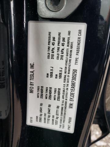 2019 TESLA 3 5YJ3E1EA9KF305250
