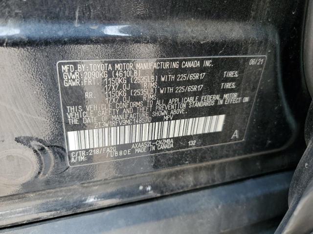 2021 Toyota Rav4 Xle VIN: 2T3W1RFV9MC148570 Lot: 54521974