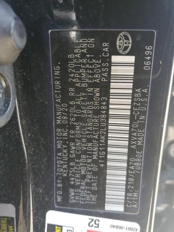 VIN 4T1G11AK2LU384843 2020 Toyota Camry, SE no.12