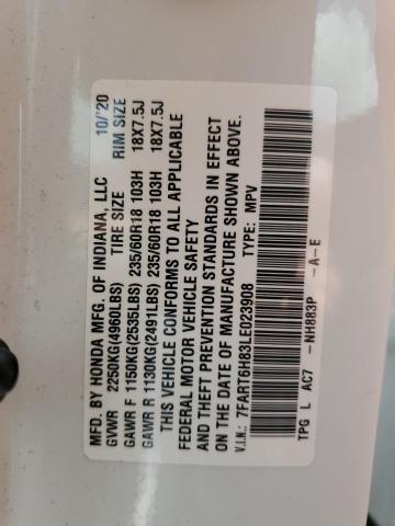 2020 Honda Cr-V Exl VIN: 7FART6H83LE023908 Lot: 55312654