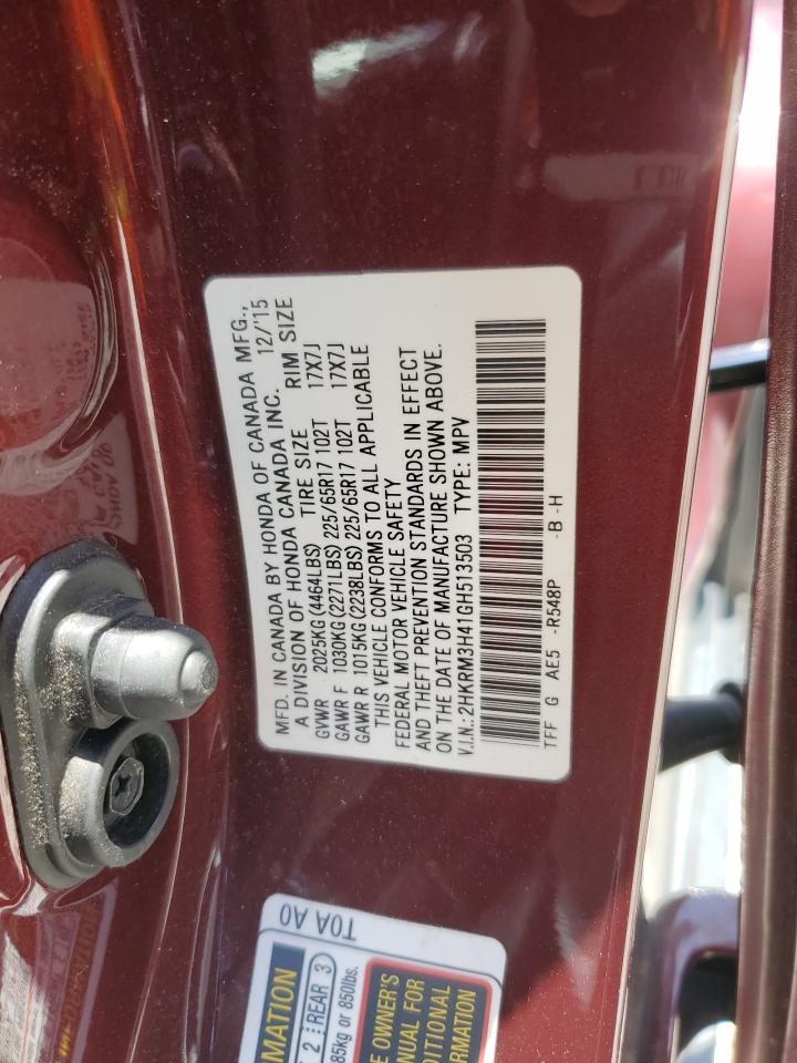2HKRM3H41GH513503 HONDA CRV 2016