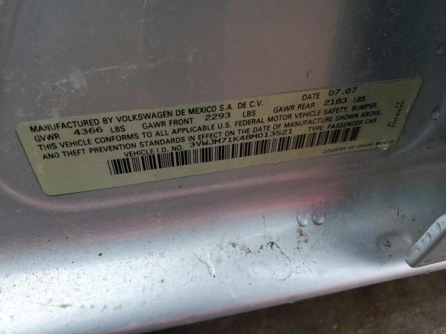 2008 Volkswagen Jetta S VIN: 3VWJM71K48M013521 Lot: 55725284