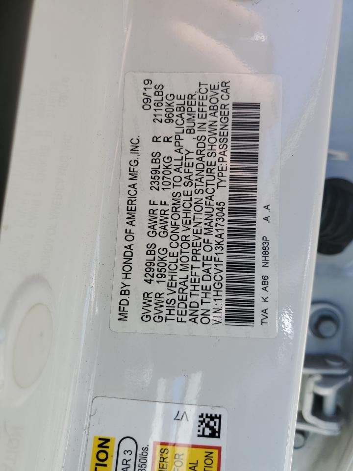 1HGCV1F13KA173045 2019 Honda Accord Lx