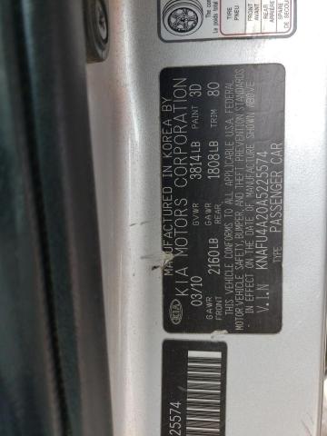 2010 Kia Forte Ex VIN: KNAFU4A20A5225574 Lot: 56519804