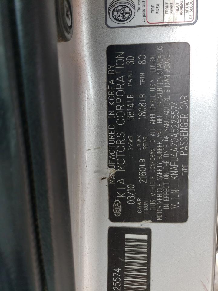 KNAFU4A20A5225574 2010 Kia Forte Ex