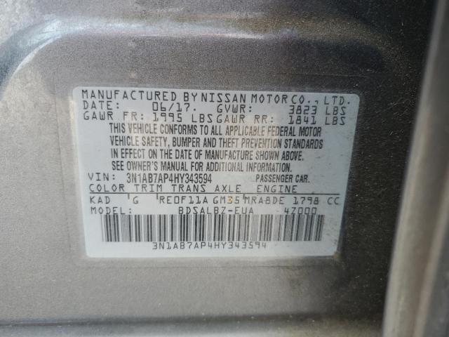 2017 NISSAN SENTRA S - 3N1AB7AP4HY343594