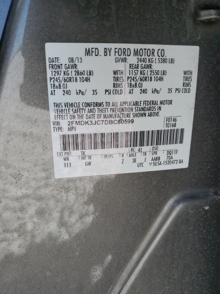 2FMDK3JC7DBC80599 2013 Ford Edge Sel