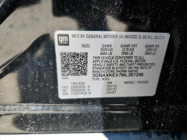 2021 Chevrolet Equinox Lt VIN: 3GNAXKEV7ML397299 Lot: 54979884