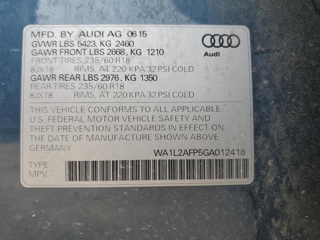 WA1L2AFP5GA012418 2016 Audi Q5 Premium Plus