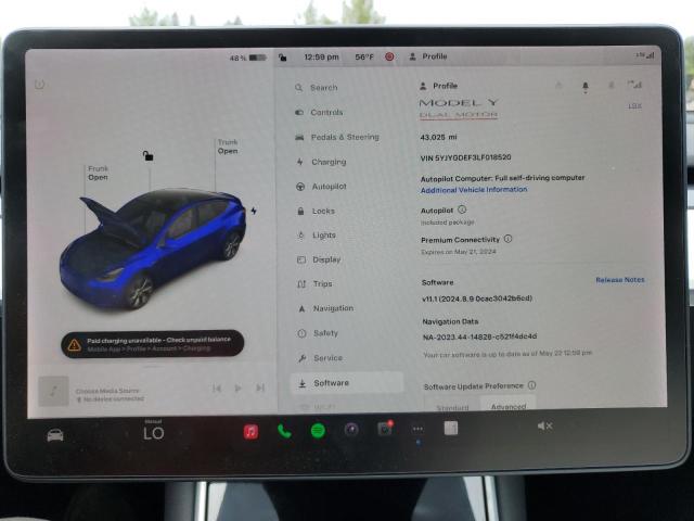 2020 Tesla Model Y VIN: 5YJYGDEF3LF018520 Lot: 55726224