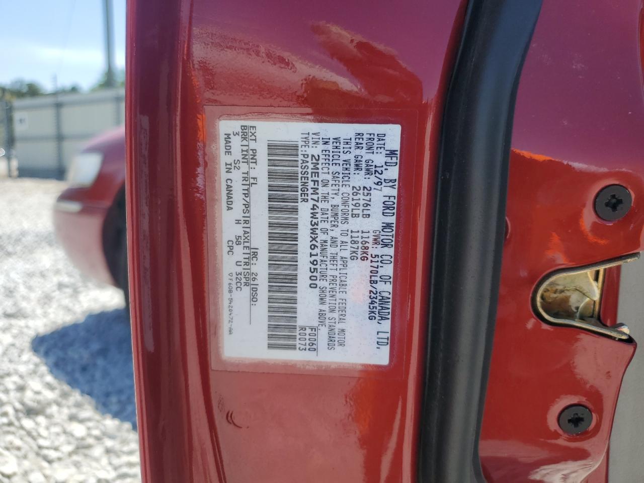 2MEFM74W3WX619500 1998 Mercury Grand Marquis Gs