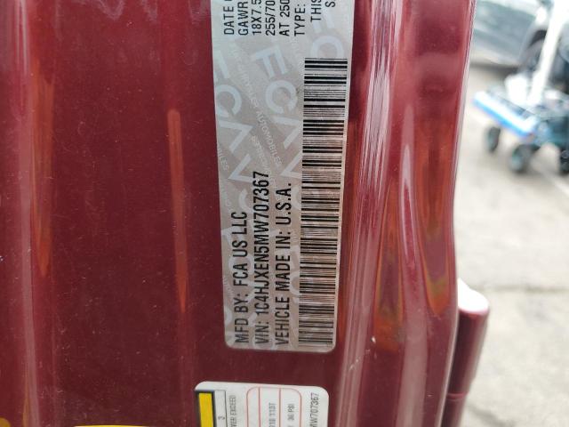 2021 Jeep Wrangler Unlimited Sahara VIN: 1C4HJXEN5MW707367 Lot: 55441794