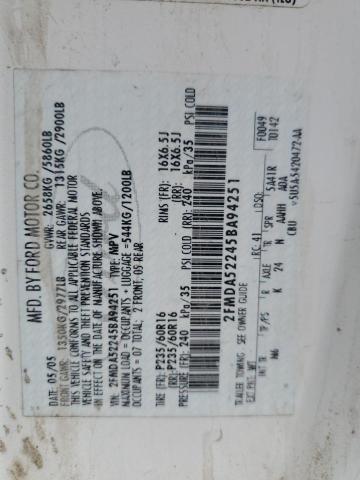 2FMDA52245BA94251 2005 Ford Freestar Sel
