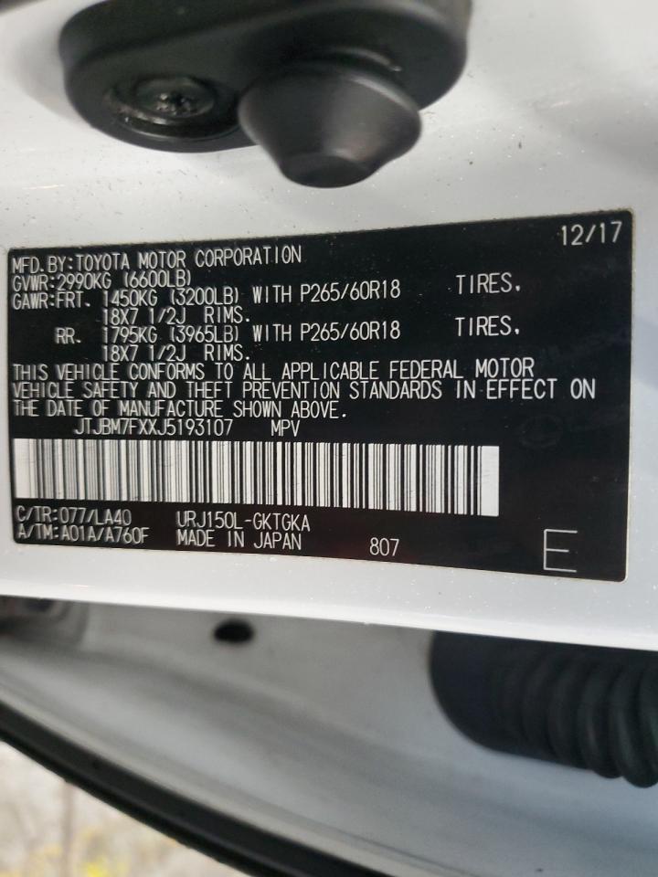 JTJBM7FXXJ5193107 2018 Lexus Gx 460