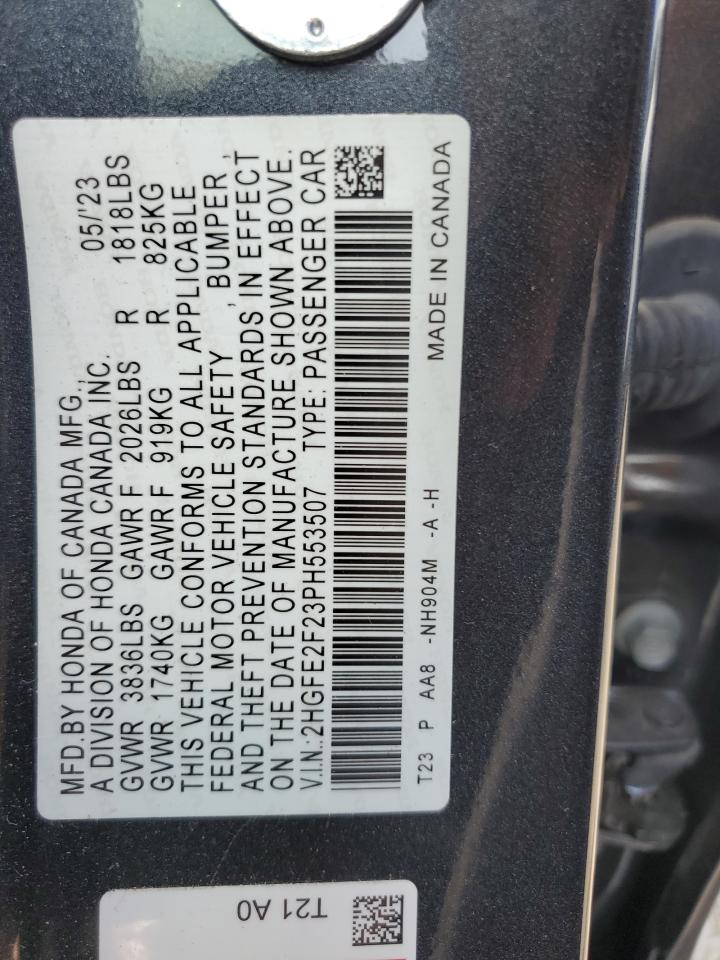 2HGFE2F23PH553507 2023 Honda Civic Lx 2HGFE2F23PH553507 2023 Honda Civic Lx