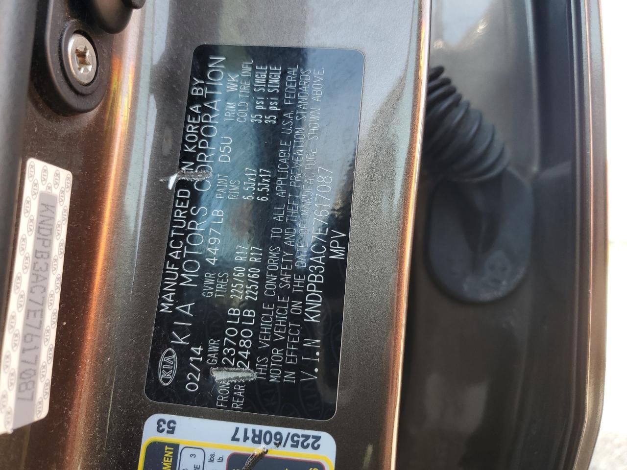 KNDPB3AC7E7617087 2014 Kia Sportage Base