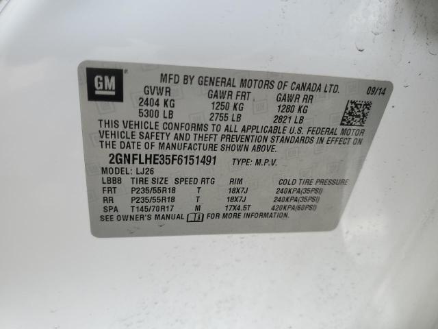 2015 Chevrolet Equinox Ltz VIN: 2GNFLHE35F6151491 Lot: 56562644