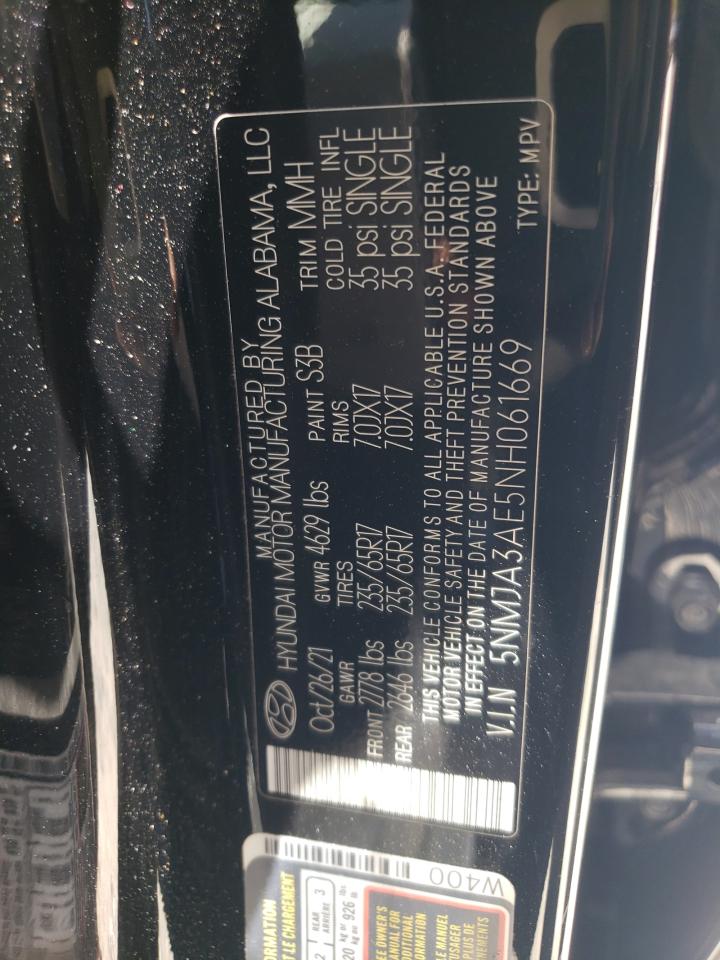 5NMJA3AE5NH061669 2022 Hyundai Tucson Se