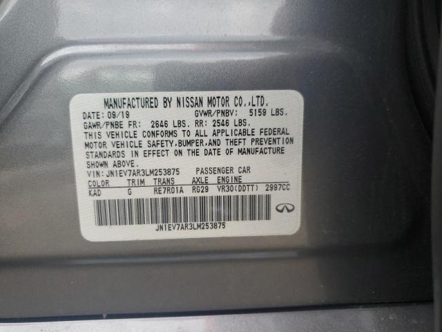 2020 Infiniti Q50 Pure VIN: JN1EV7AR3LM253875 Lot: 56883074