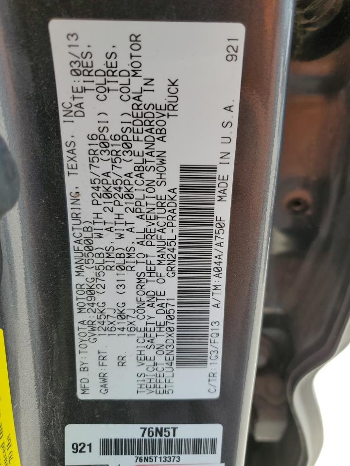 5TFLU4EN3DX070571 2013 Toyota Tacoma Double Cab