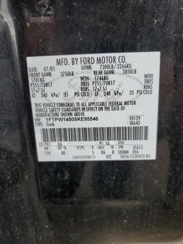 2005 Ford F150 Supercrew VIN: 1FTPW14505KE95546 Lot: 53349574