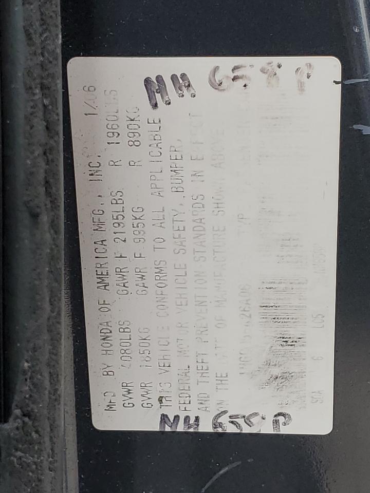 1HGCM56426A067549 2006 Honda Accord Lx