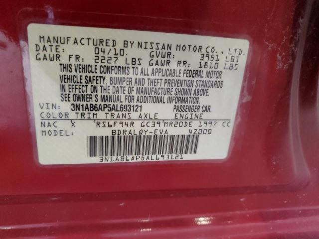 2010 Nissan Sentra 2.0 VIN: 3N1AB6AP5AL693121 Lot: 56322964