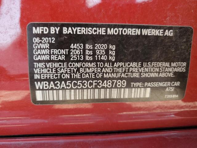 2012 BMW 328 I VIN: WBA3A5C53CF348789 Lot: 53927514