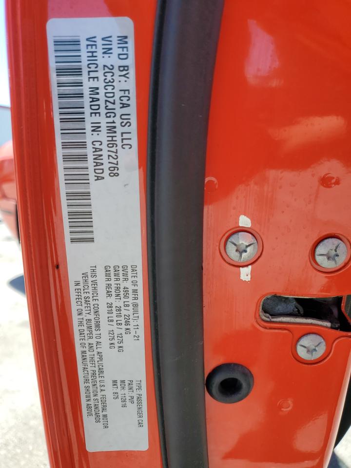 2C3CDZJG1MH672768 2021 Dodge Challenger Gt