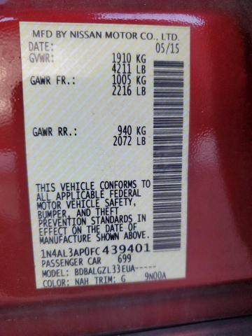 2015 NISSAN ALTIMA 2.5 - 1N4AL3AP0FC439401