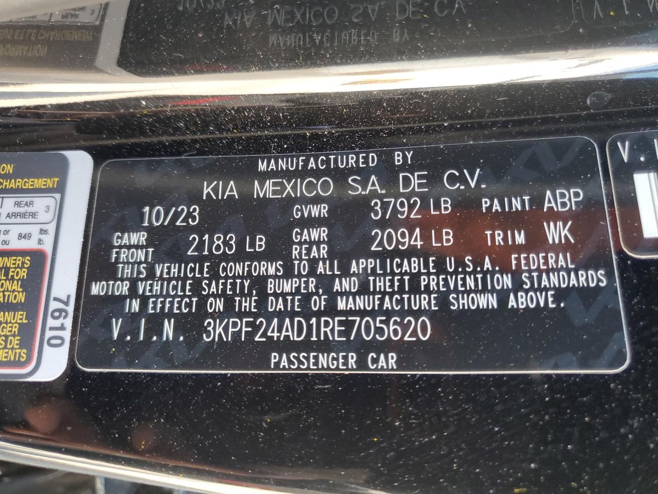 3KPF24AD1RE705620 2024 Kia Forte Lx