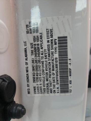 2020 Honda Pilot Exl VIN: 5FNYF6H52LB061070 Lot: 54901764
