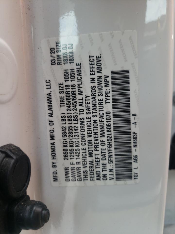 5FNYF6H52LB061070 2020 Honda Pilot Exl